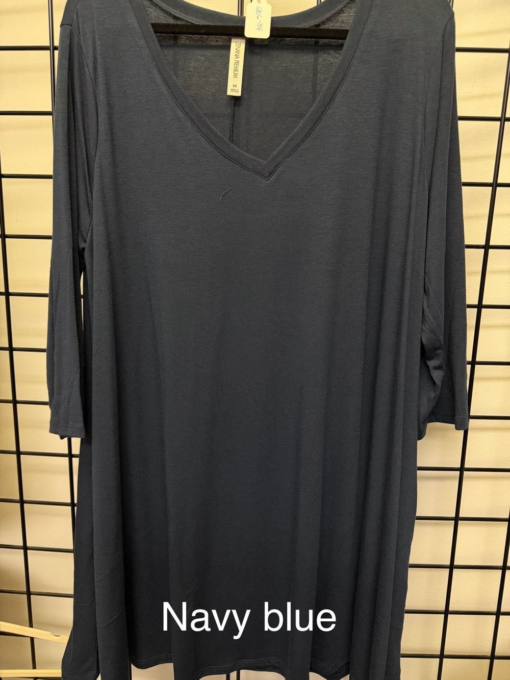 Zenana Outfitters Navy V-Neck Midi Dress